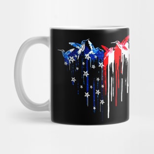 Hummingbird Heart American Flag Mug